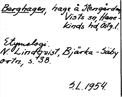 Bild på arkivkortet för arkivposten Berghagen