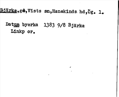 Bild på arkivkortet för arkivposten Bjärka