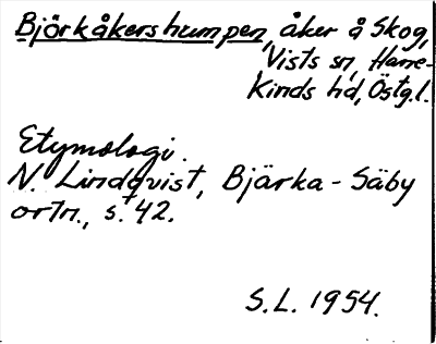 Bild på arkivkortet för arkivposten Björkåkershumpen