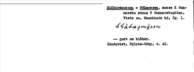 Bild på arkivkortet för arkivposten Blåbärsmossen = Gölmossen