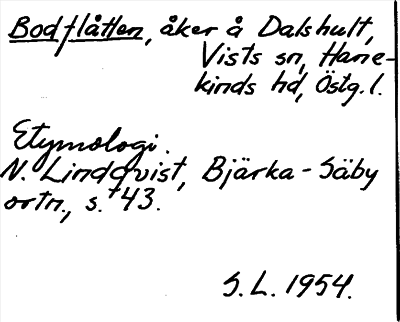 Bild på arkivkortet för arkivposten Bodflåtten