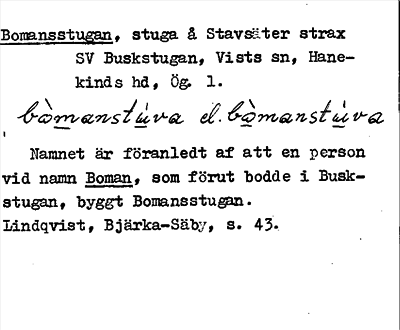 Bild på arkivkortet för arkivposten Bomansstugan