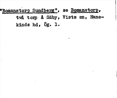 Bild på arkivkortet för arkivposten »Bomanstorp Sundberg», se Bomanstorp