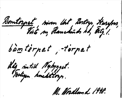 Bild på arkivkortet för arkivposten Bomtorpet