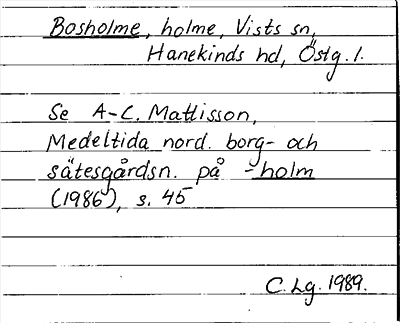 Bild på arkivkortet för arkivposten Bosholme