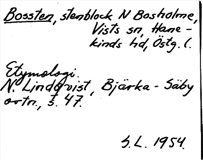 Bild på arkivkortet för arkivposten Bossten