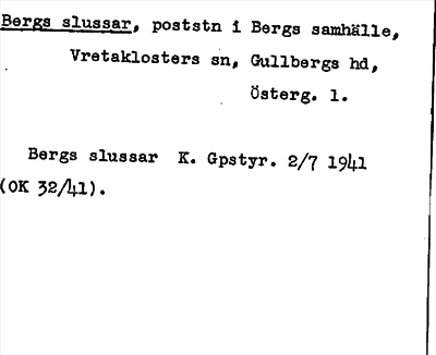 Bild på arkivkortet för arkivposten Bergs slussar