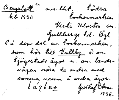 Bild på arkivkortet för arkivposten Bergslott