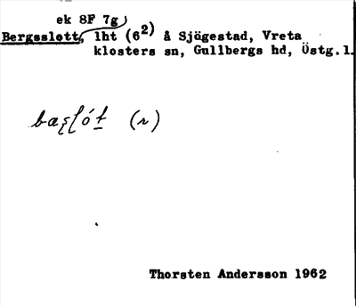 Bild på arkivkortet för arkivposten Bergsslott