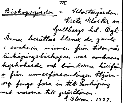 Bild på arkivkortet för arkivposten Biskopsgården = Klostergården