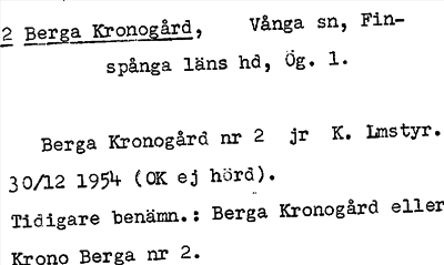 Bild på arkivkortet för arkivposten Berga Kronogård