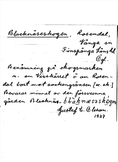 Bild på arkivkortet för arkivposten Blacknäseskogen