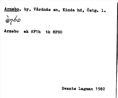Bild på arkivkortet för arkivposten Arnebo