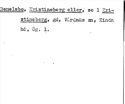 Bild på arkivkortet för arkivposten Bemelsbo, Kristineborg eller, Kristineberg