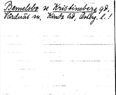 Bild på arkivkortet för arkivposten Bemelsbo, se Kristineberg
