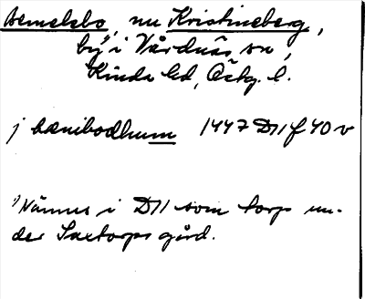 Bild på arkivkortet för arkivposten Benelebo, Kristineberg