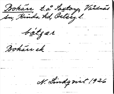 Bild på arkivkortet för arkivposten Bokärr