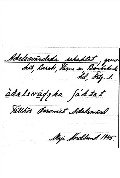 Bild på arkivkortet för arkivposten Adelswärdska schaktet