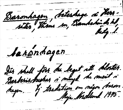 Bild på arkivkortet för arkivposten Baronhagen