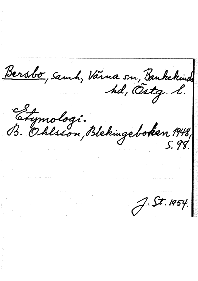 Bild på arkivkortet för arkivposten Bersbo