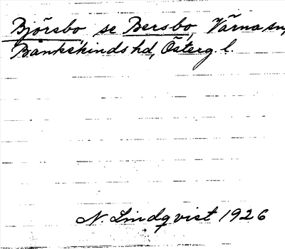 Bild på arkivkortet för arkivposten Björsbo, se Bersbo