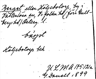 Bild på arkivkortet för arkivposten Berget, eller Höljebotorp