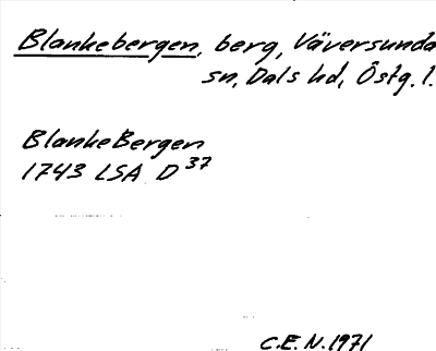 Bild på arkivkortet för arkivposten Blankebergen