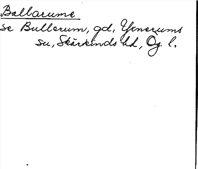 Bild på arkivkortet för arkivposten Ballarume, se Bullerum