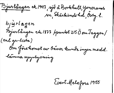 Bild på arkivkortet för arkivposten Bjurlången