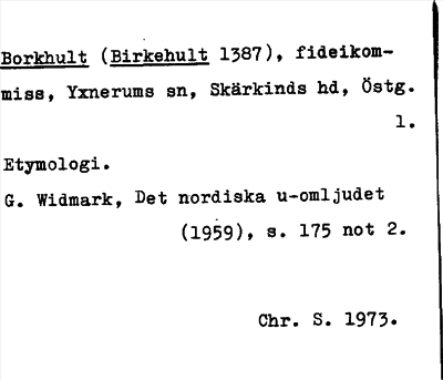 Bild på arkivkortet för arkivposten Borkhult (Birkehult)