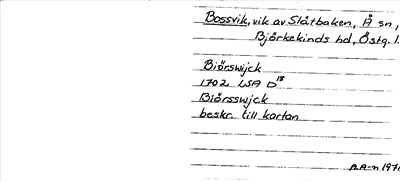Bild på arkivkortet för arkivposten Bossvik