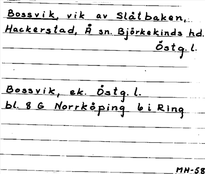 Bild på arkivkortet för arkivposten Bossvik