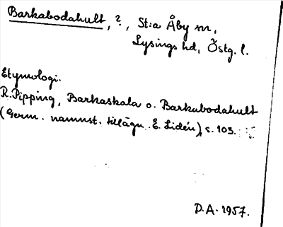 Bild på arkivkortet för arkivposten Barkabodahult