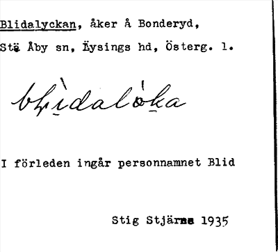 Bild på arkivkortet för arkivposten Blidalyckan