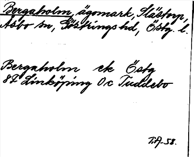 Bild på arkivkortet för arkivposten Bergaholm