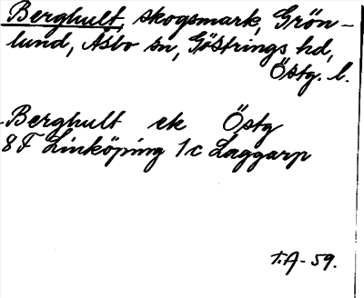 Bild på arkivkortet för arkivposten Berghult