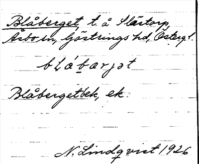 Bild på arkivkortet för arkivposten Blåberget