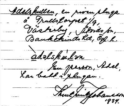 Bild på arkivkortet för arkivposten Adelskullen