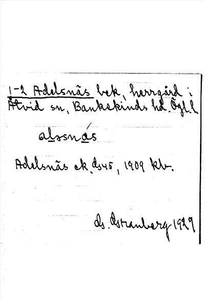 Bild på arkivkortet för arkivposten Adelsnäs