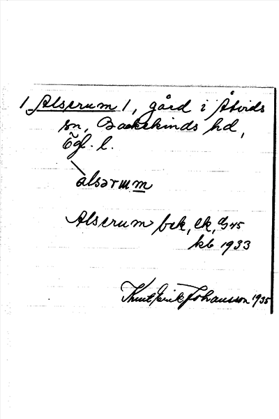 Bild på arkivkortet för arkivposten Alserum