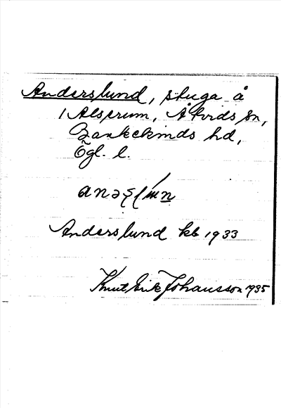 Bild på arkivkortet för arkivposten Anderslund
