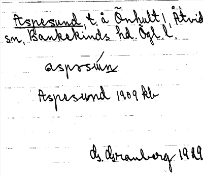 Bild på arkivkortet för arkivposten Aspesund
