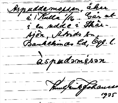 Bild på arkivkortet för arkivposten Aspuddemossen