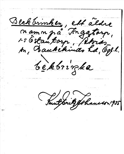 Bild på arkivkortet för arkivposten Beckbrinken