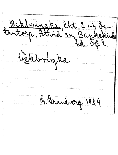 Bild på arkivkortet för arkivposten Bekbringka