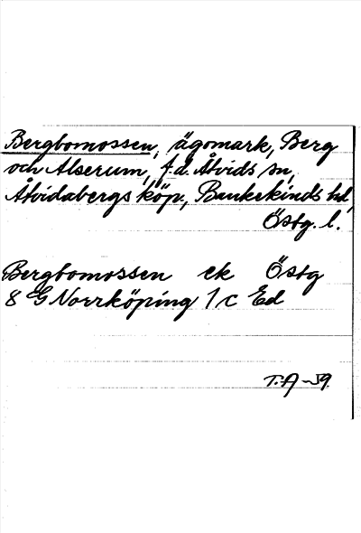 Bild på arkivkortet för arkivposten Bergbomossen