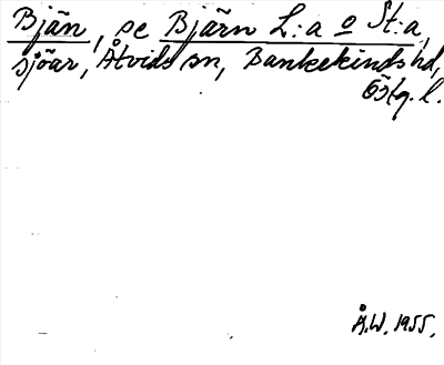 Bild på arkivkortet för arkivposten Bjän, se Bjärn L:a o St:a