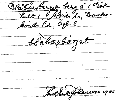 Bild på arkivkortet för arkivposten Blåbärsberget