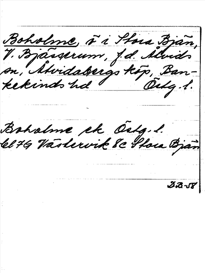 Bild på arkivkortet för arkivposten Boholme