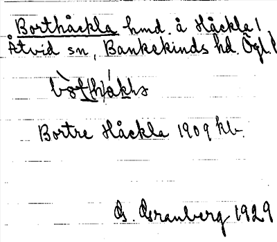 Bild på arkivkortet för arkivposten Borthåckla